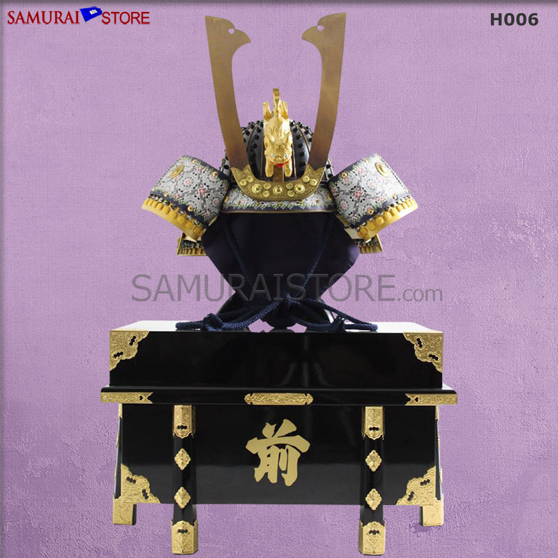 H006 黒塗 十八間 星兜 『獅子頭』鍬形 - サムライストア SAMURAI STORE