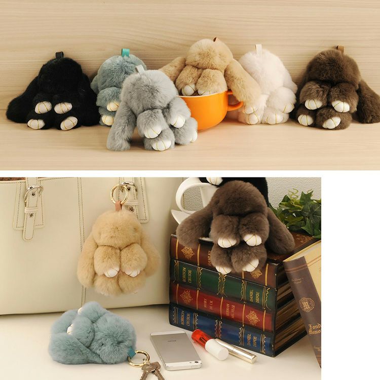 うさぎ ファー チャーム キーホルダー レディース バッグチャーム 7F