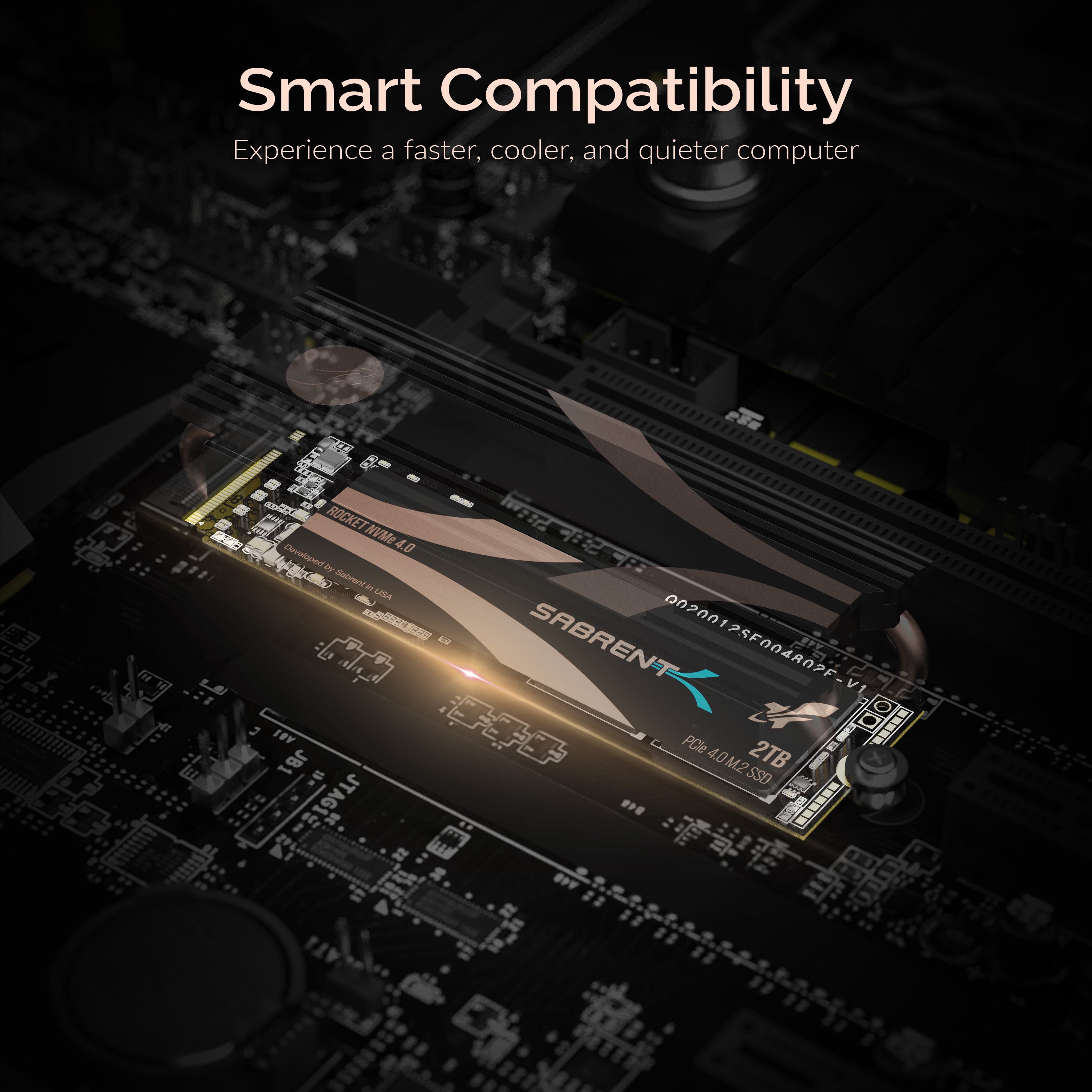 SABRENT Rocket 2TB NVME SSD最大5500MB/秒 Rocket NVMe 4.0 SSD - Sabrent