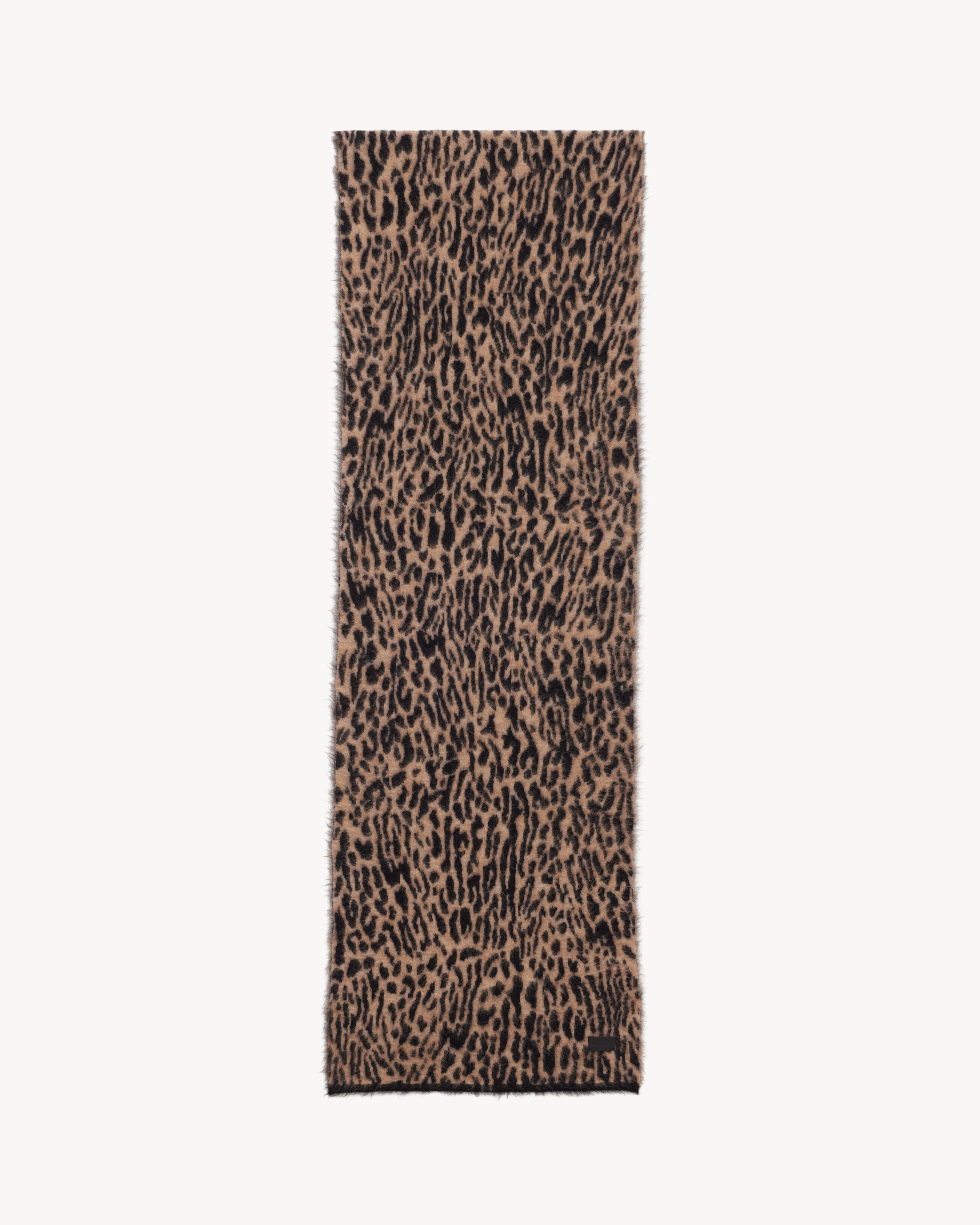 leopard scarf in knit in Beige | Saint Laurent | YSL EN-US