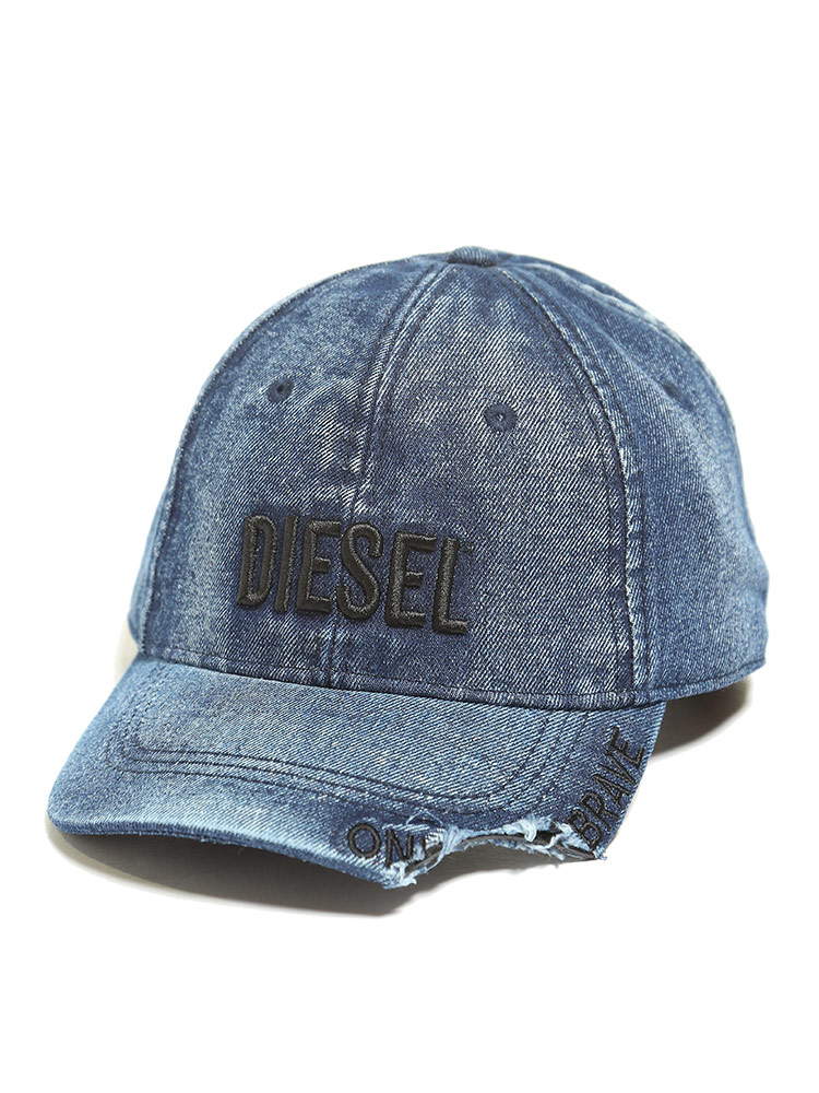 DIESEL (ディーゼル) ダメージ ロゴ刺繍 デニム キャップ D-BETY