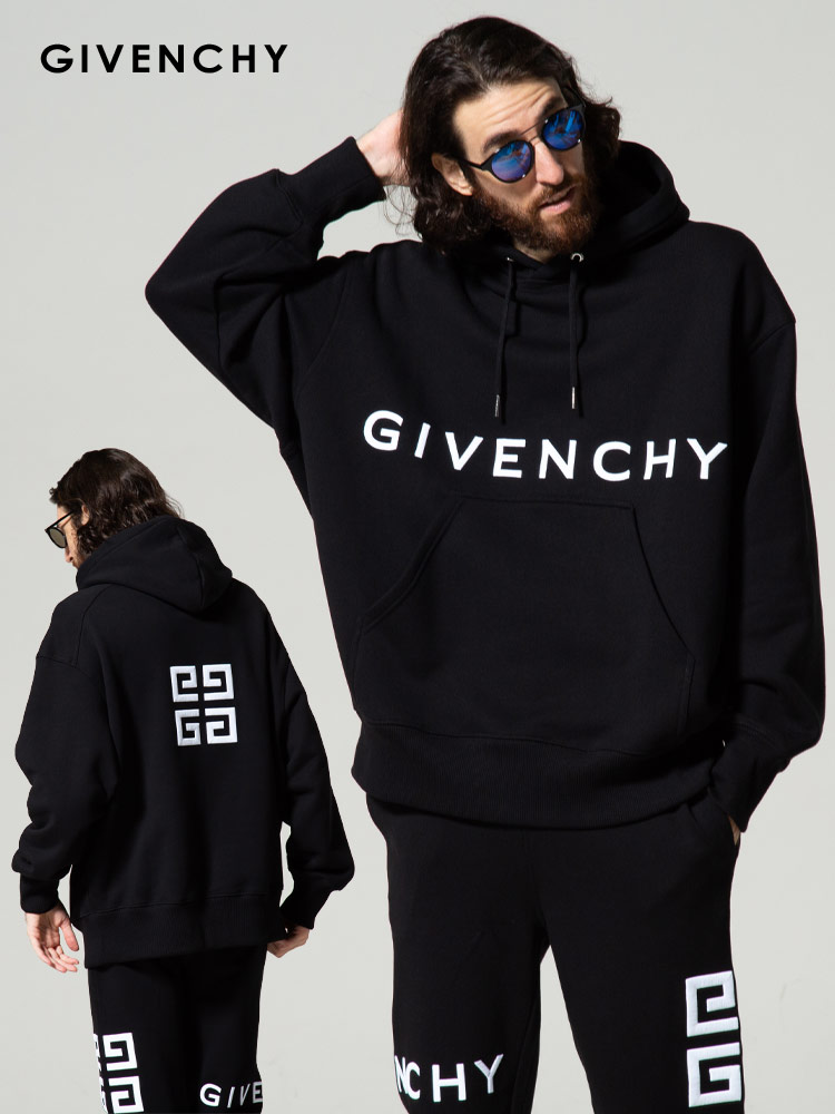 GIVENCHY (ジバンシィ) 裏起毛 ロゴ刺繍 プルオーバー パーカー