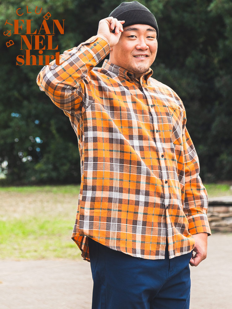 長袖 ネルシャツ チャック柄 ボタンダウン トップス 柄 ポケット 秋冬