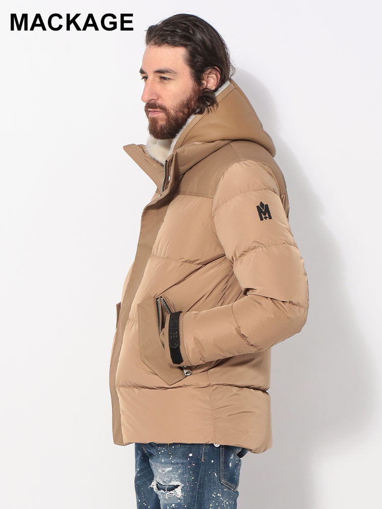 MACKAGE (マッカージュ) ムートンレイヤード フルジップ ダウン