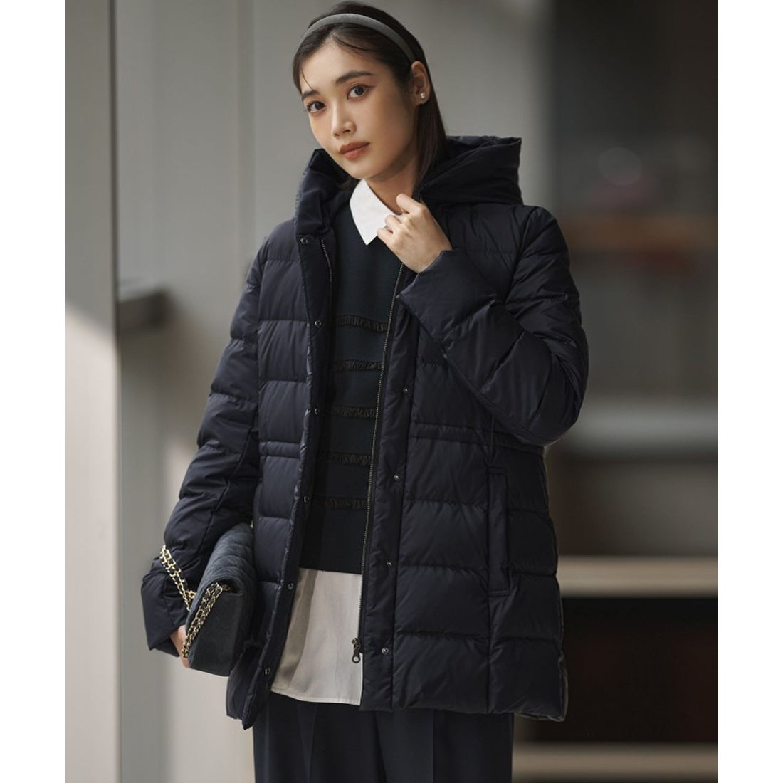 ニジュウサンク 23区 【洗える】シレータフタ ショート ダウンコート