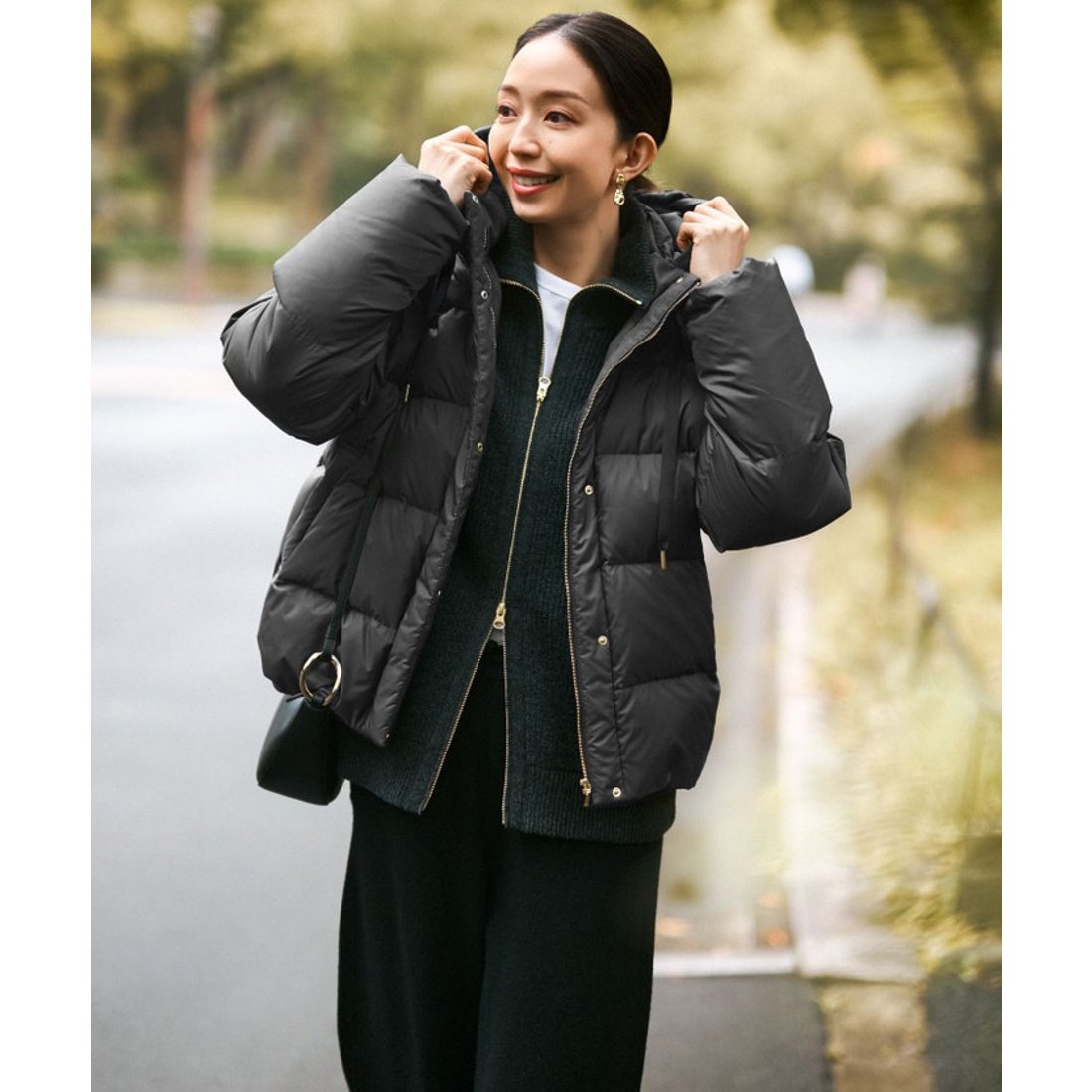 ニジュウサンク 23区 【洗える】カシミヤブレンド ジップアップ ニット