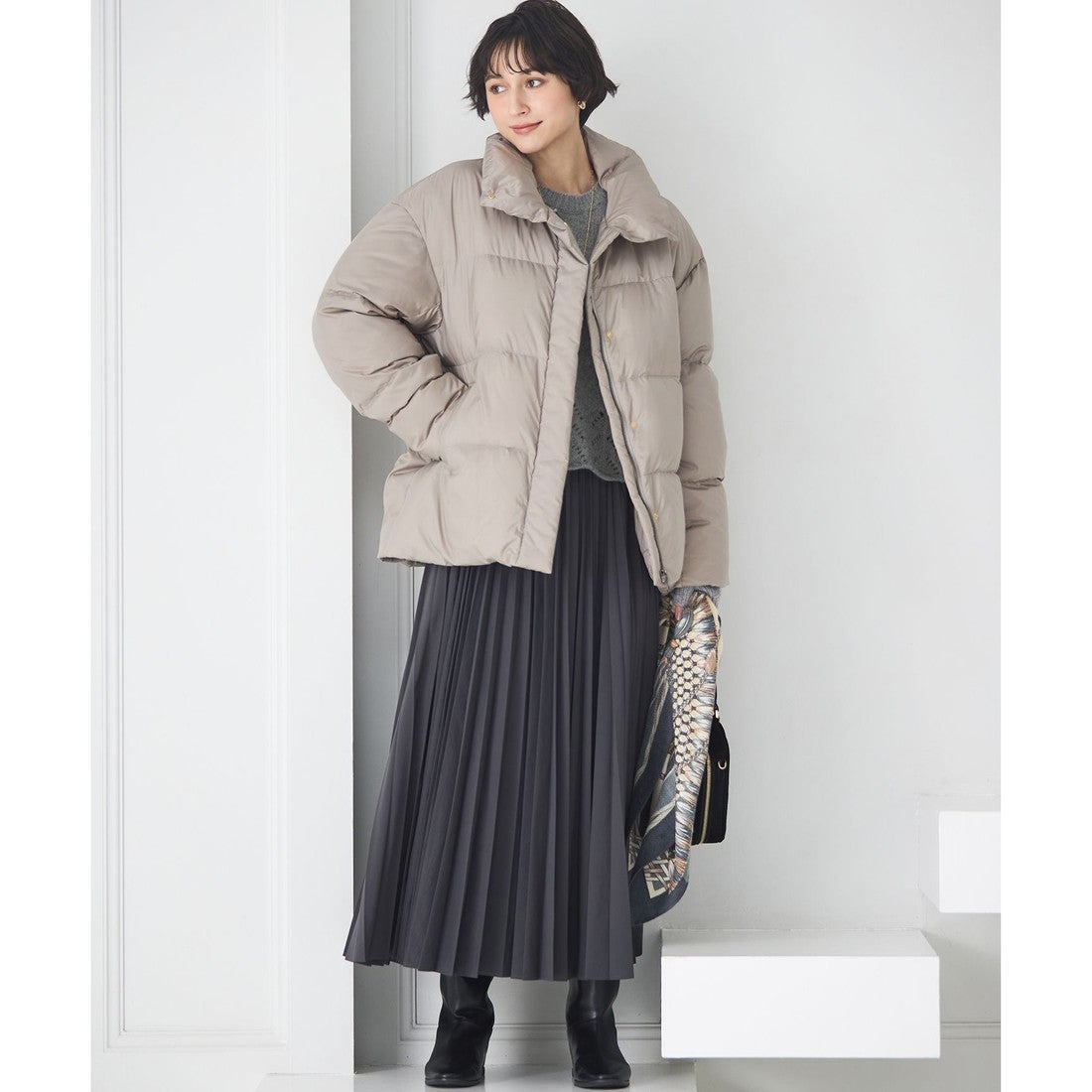 23区 【洗える】レーシーヘムデザイン パフスリーブ ニット