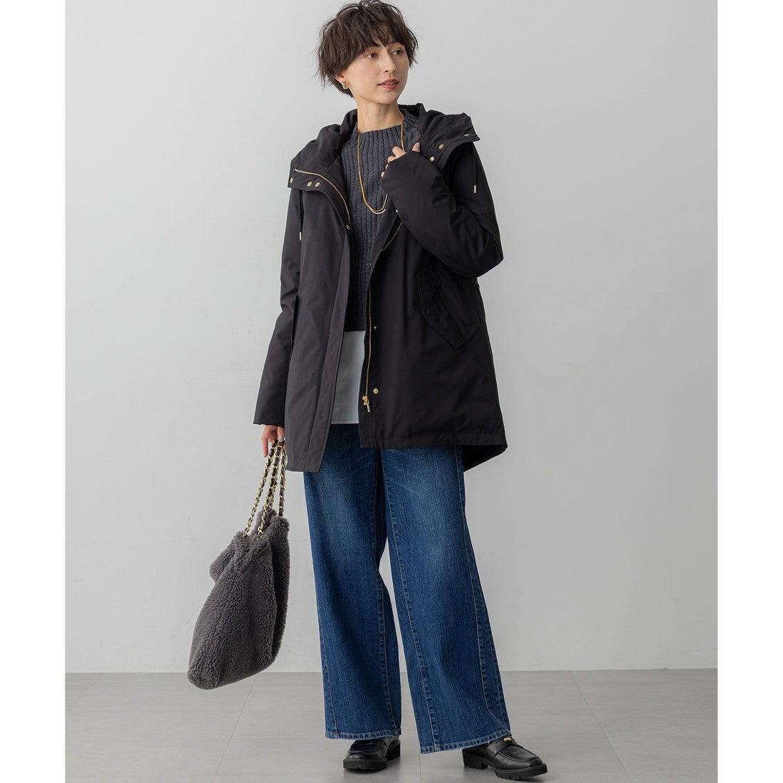 23区 【一部店舗限定/撥水加工】ミリタリー フーデット ダウンコート