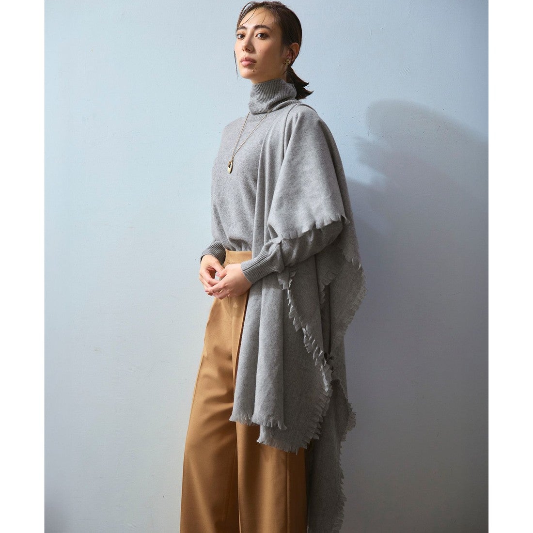 23区（大きいサイズ） 【洗える】ピュアカシミヤ タートルネック