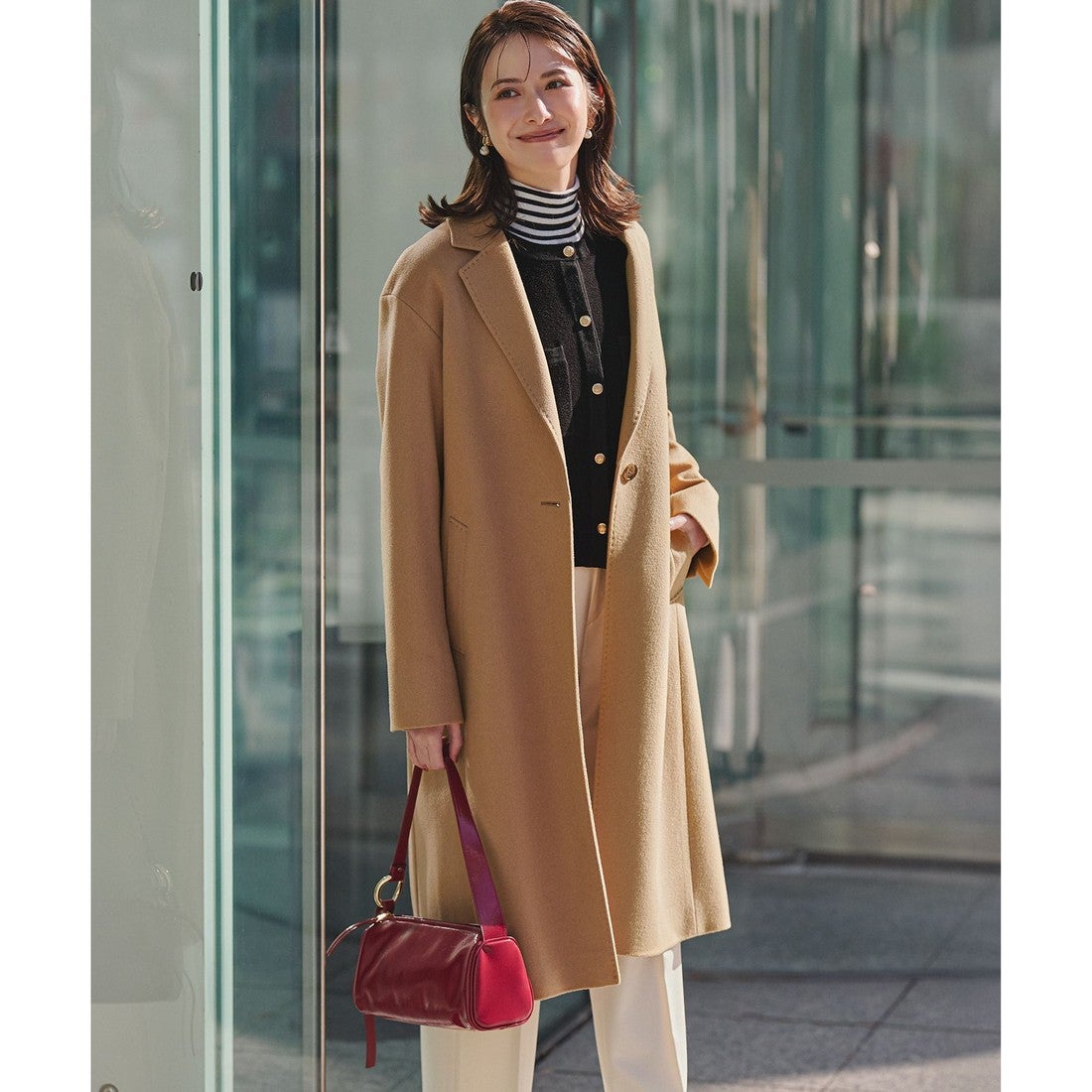 23区（大きいサイズ） ウールカシミヤビーバー チェスター コート