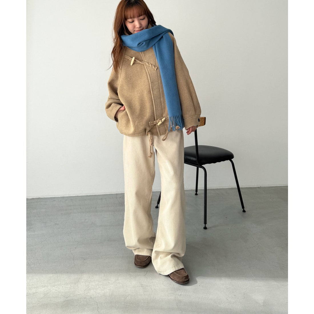 キャナルジーン CANAL JEAN El mar ウールスタンドカラーダッフル