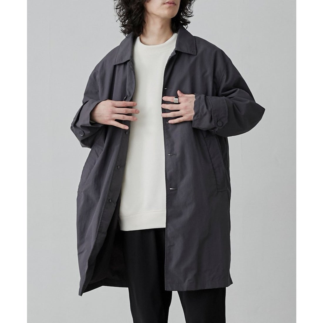 coen ナイロングログランステンカラーコート - ファッション通販 d fashion