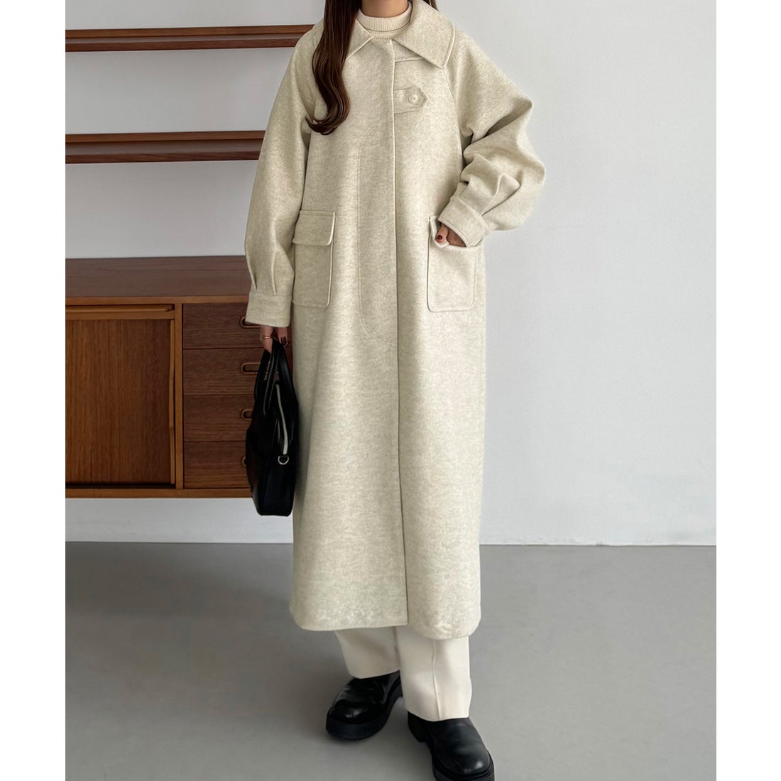 カラウティア callautia callautia ステンカラーボリュームスリーブ