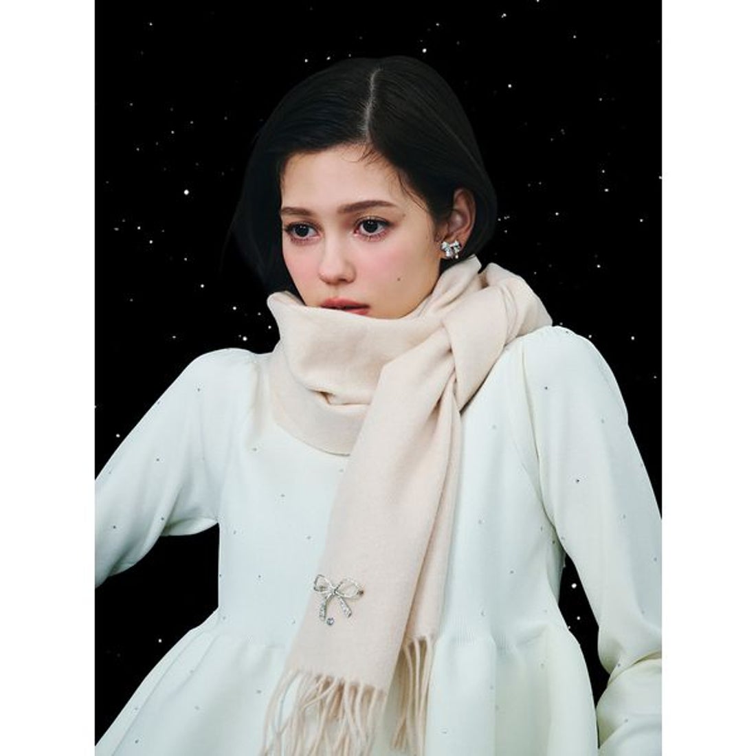 セルフォード CELFORD ホットフィットビジューペプラムニットプル