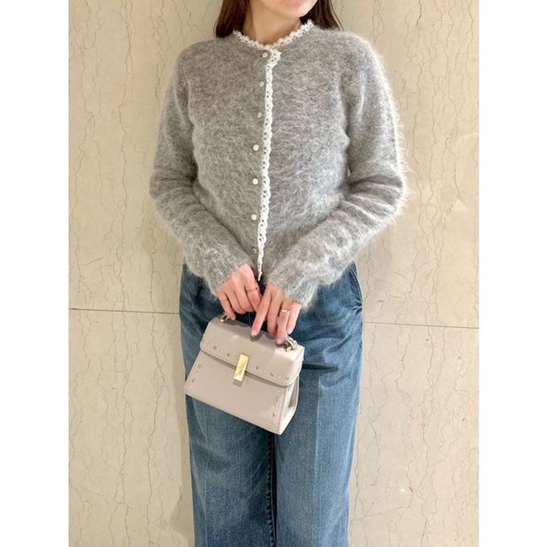 セルフォード CELFORD レーストリミングニットカーディガン （MNT