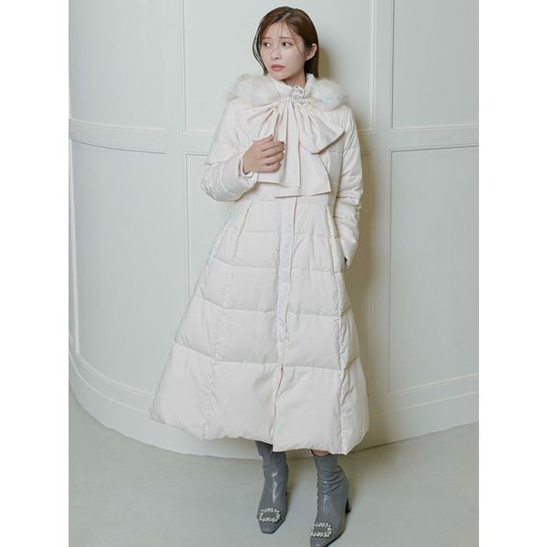 セルフォード CELFORD フードリボンロングダウンコート （IVR