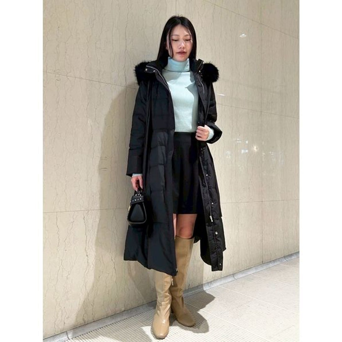 セルフォード CELFORD フードリボンロングダウンコート （BLK