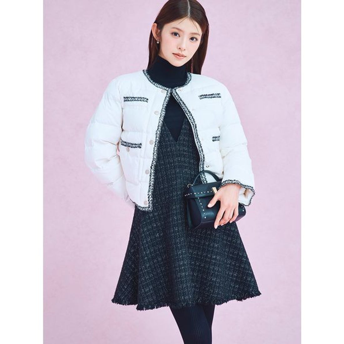 セルフォード CELFORD トリムデザインキルティングジャケット （BLK