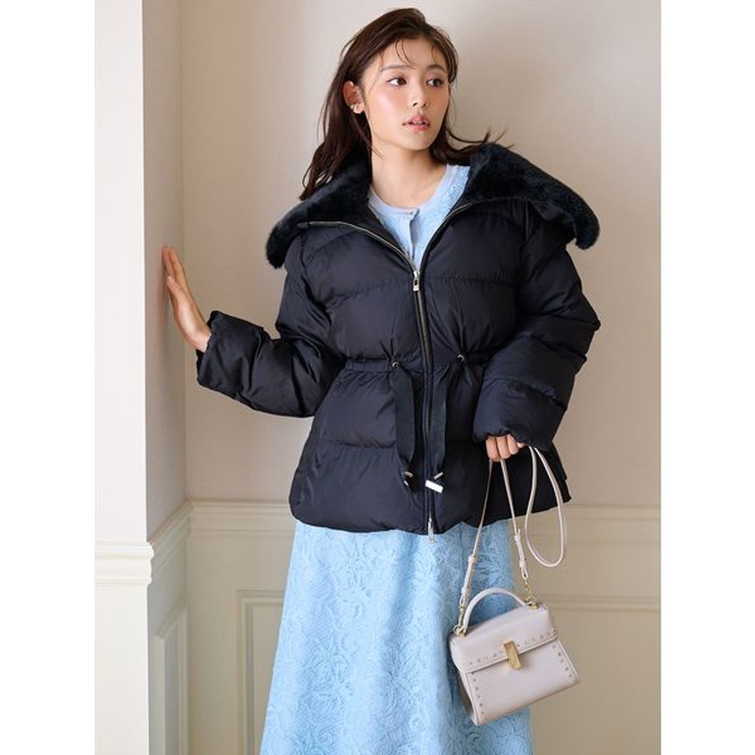 セルフォード CELFORD ファー襟付きキルティングショートコート （BLK