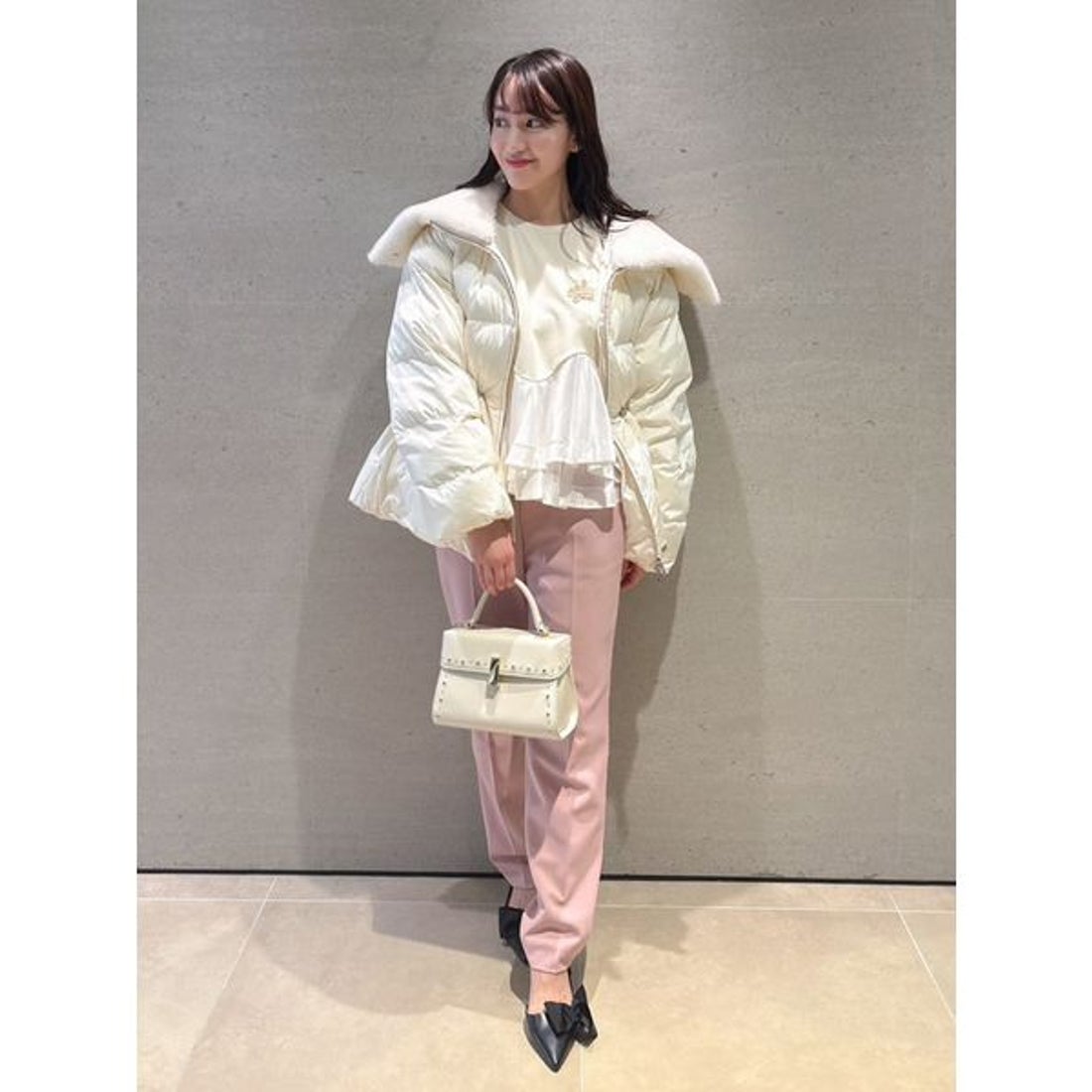 セルフォード CELFORD ファー襟付きキルティングショートコート （IVR