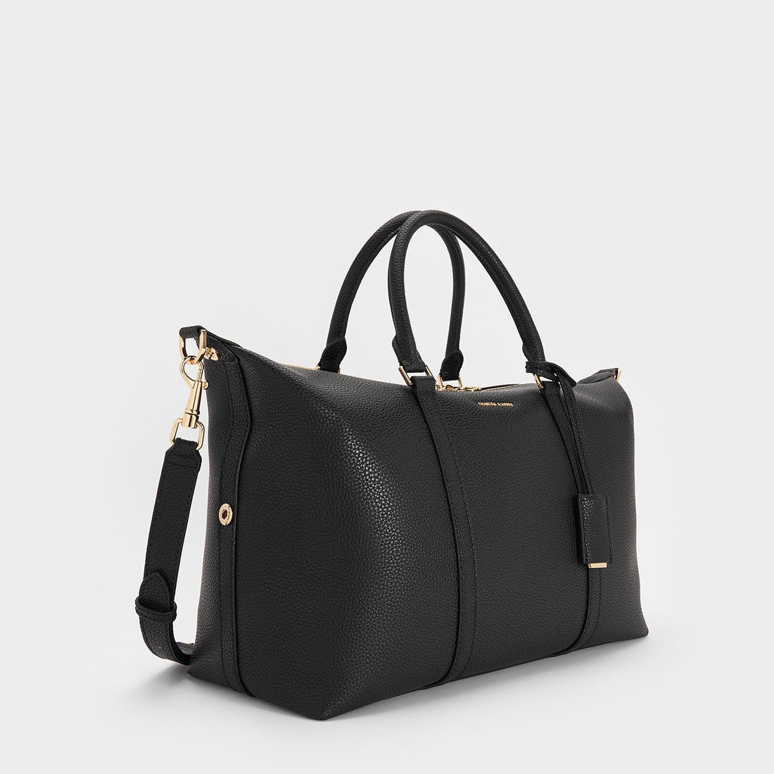 CHARLES & KEITH Chance チャンス レザーボウリングバッグ （Black