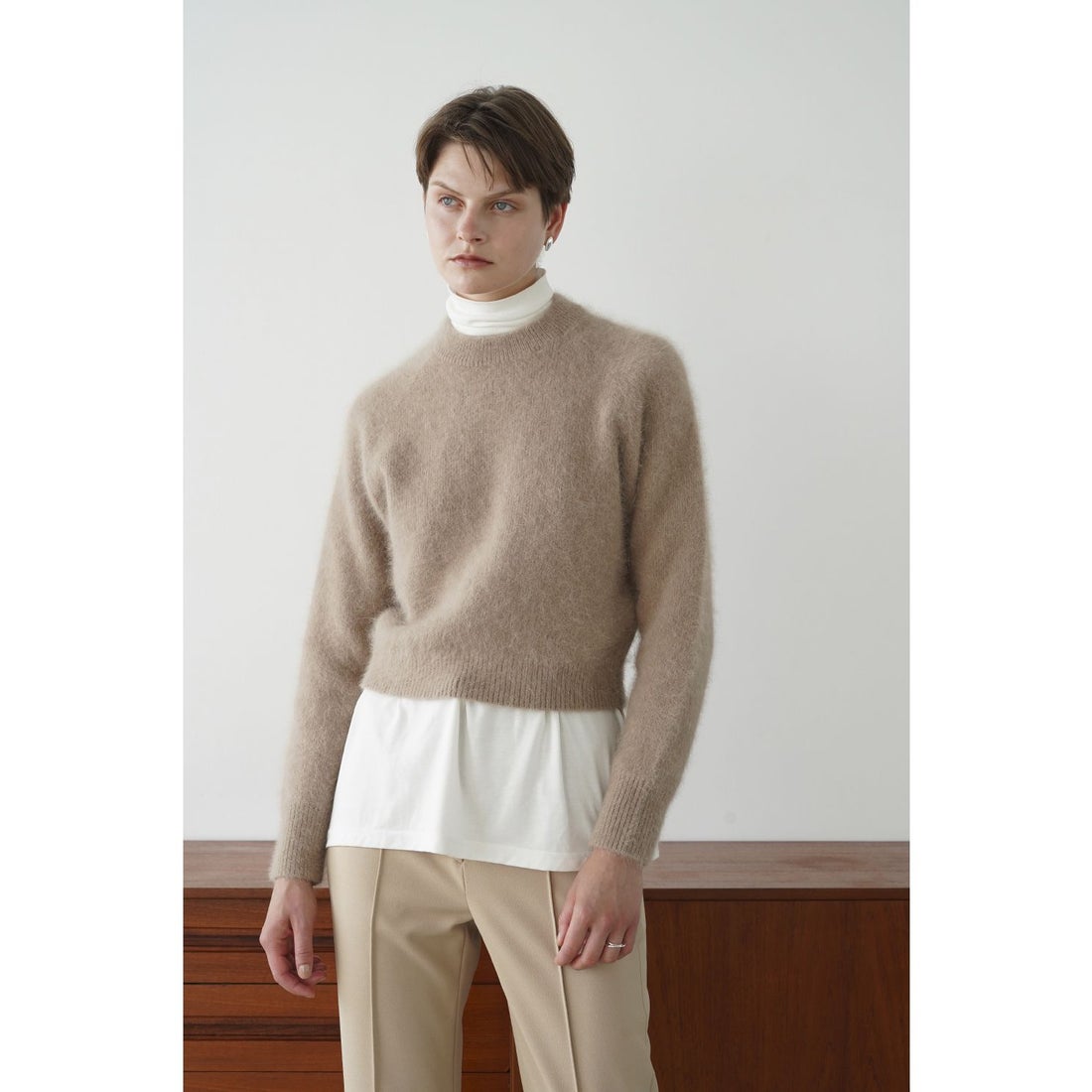 クラネ CLANE ANGORA COMPACT KNIT TOPS （BEIGE） - ファッション通販