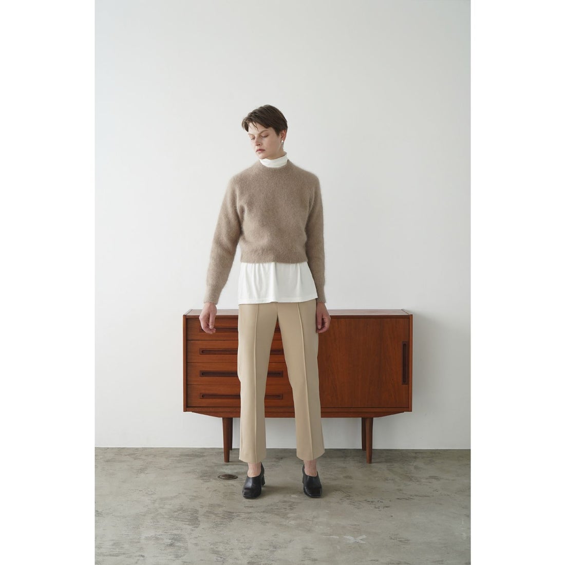クラネ CLANE ANGORA COMPACT KNIT TOPS （BEIGE） - ファッション通販