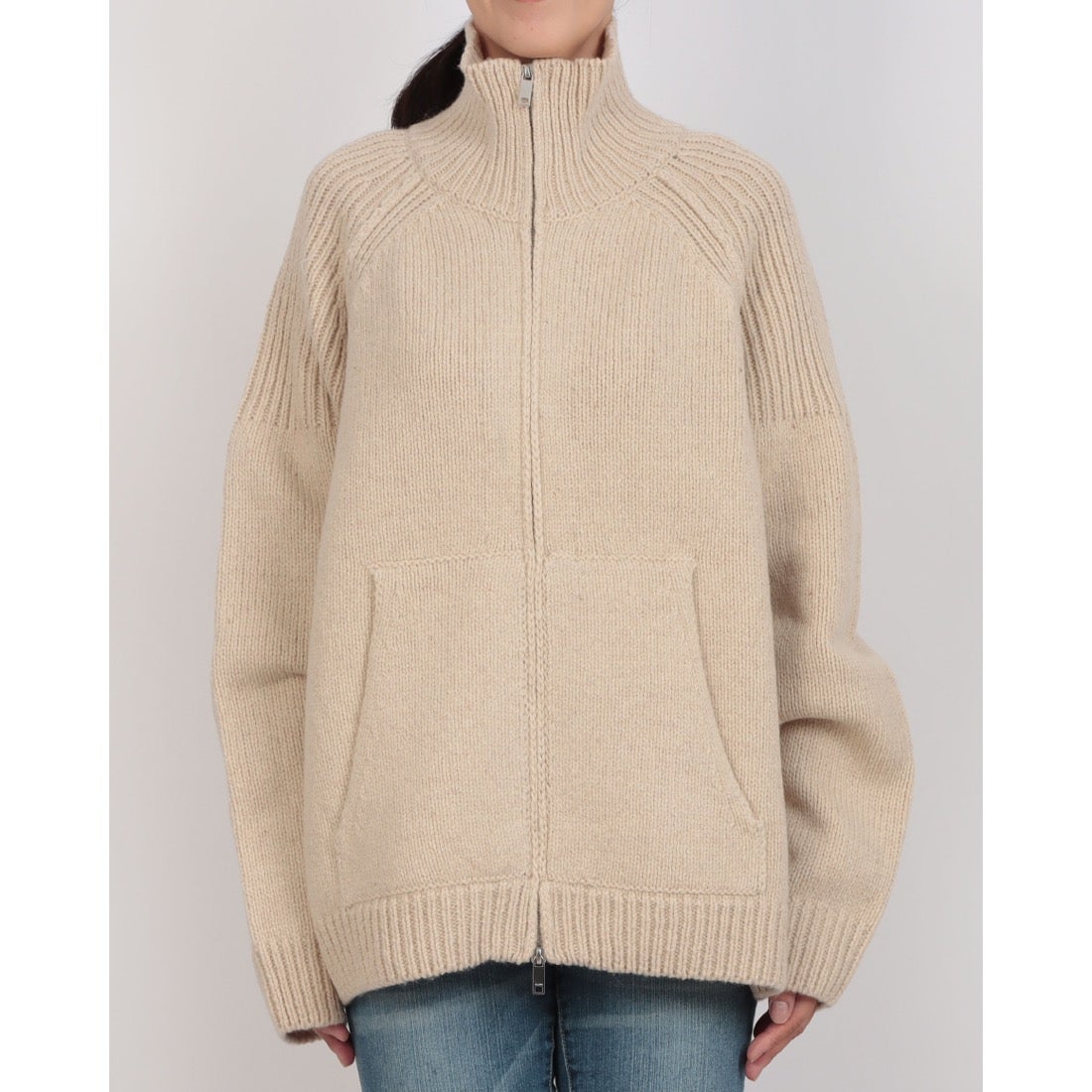 クラネ CLANE POCKET ZIP KNIT TOPS （BEIGE） - ファッション通販