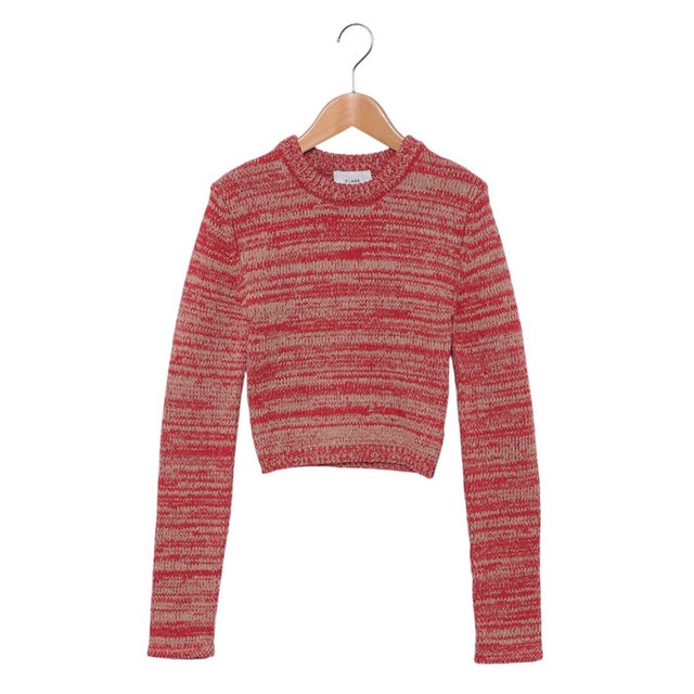 クラネ CLANE COTTON SHORT KNIT TOPS （RED） -ファッション通販