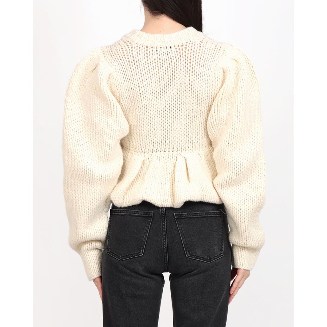 クラネ CLANE PEPLUM HAND KNIT TOPS （IVORY） -ファッション通販