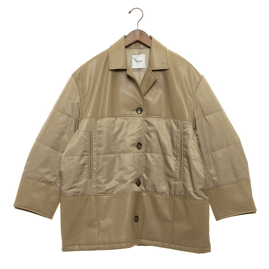 クラネ CLANE VEGAN LEATHER SWITCHING OVER JACKET （BEIGE