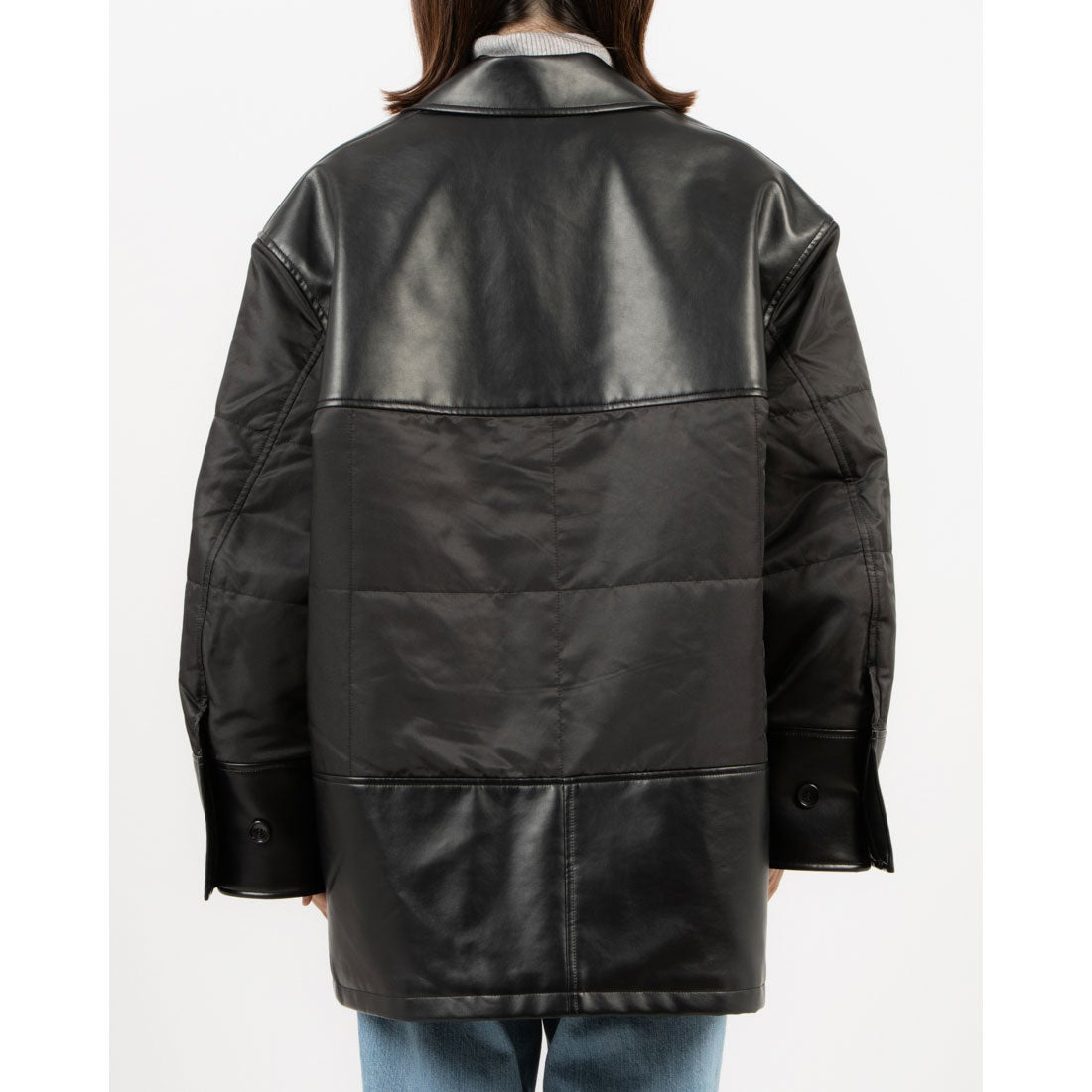 クラネ CLANE VEGAN LEATHER SWITCHING OVER JACKET （BLACK