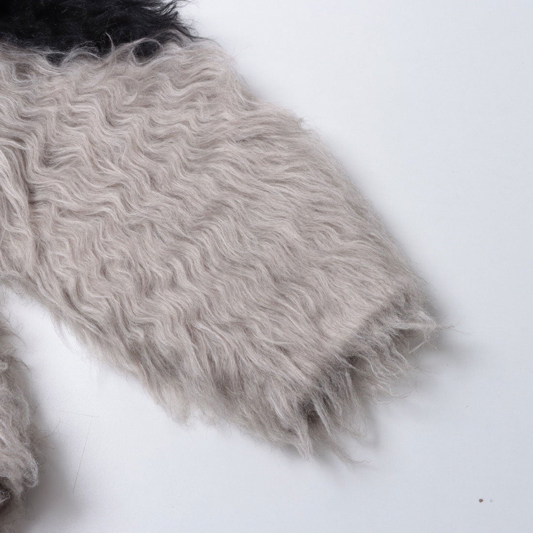 クラネ CLANE BI COLOR SHAGGY KNIT CARDIGAN （IVORY） -ファッション