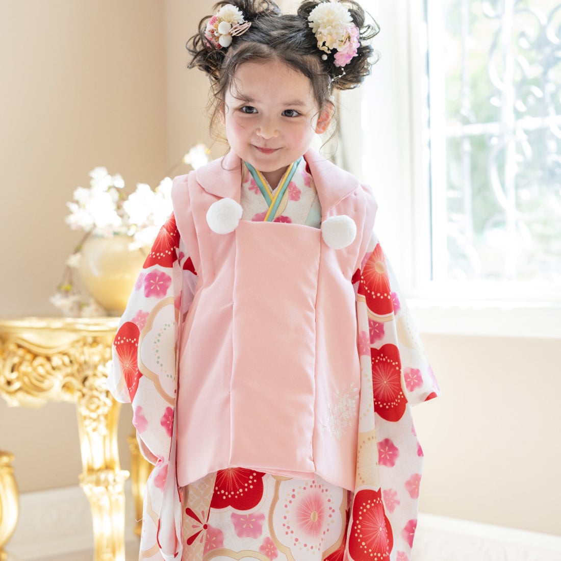 キャサリンコテージ Catherine Cottage 七五三被布3点セット （梅柄