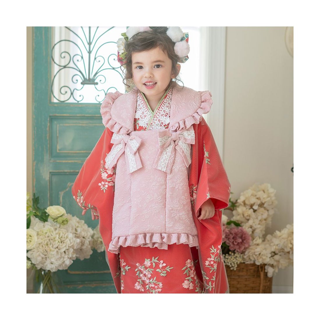 キャサリンコテージ Catherine Cottage フラワーレース着物ワンピ+被布