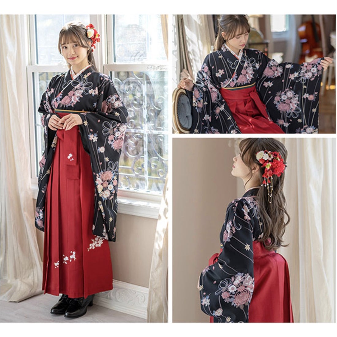 キャサリンコテージ Catherine Cottage 簡単着付けの袴セット （ローズ