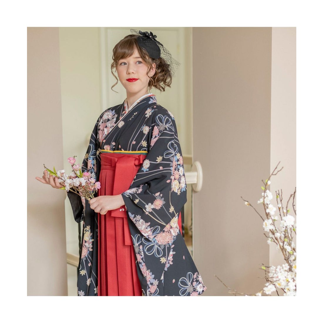 キャサリンコテージ Catherine Cottage 簡単着付けの袴セット （黒着物