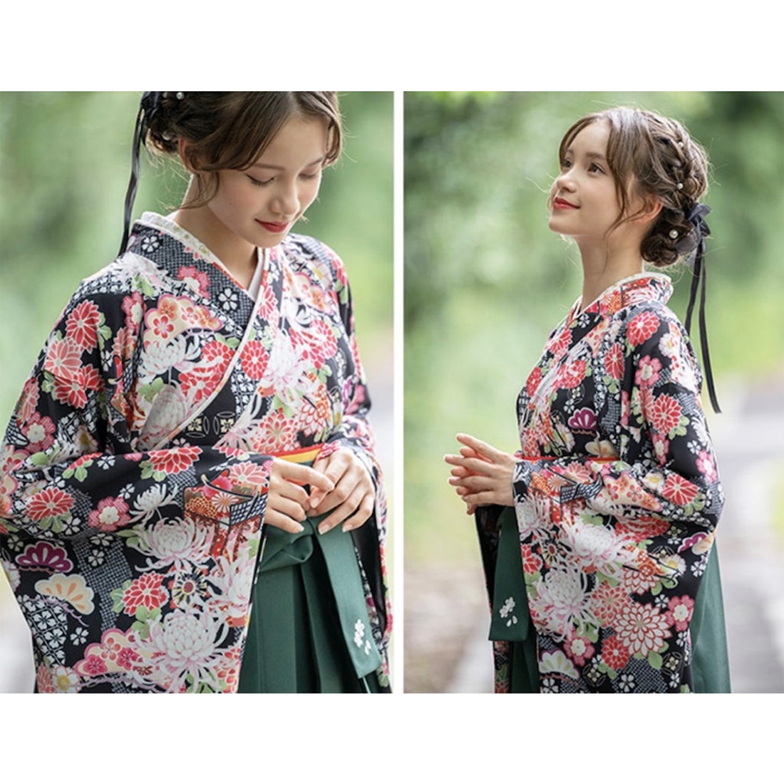 キャサリンコテージ 袴セット 八重桜プリエ 紺袴 160 キャサリン