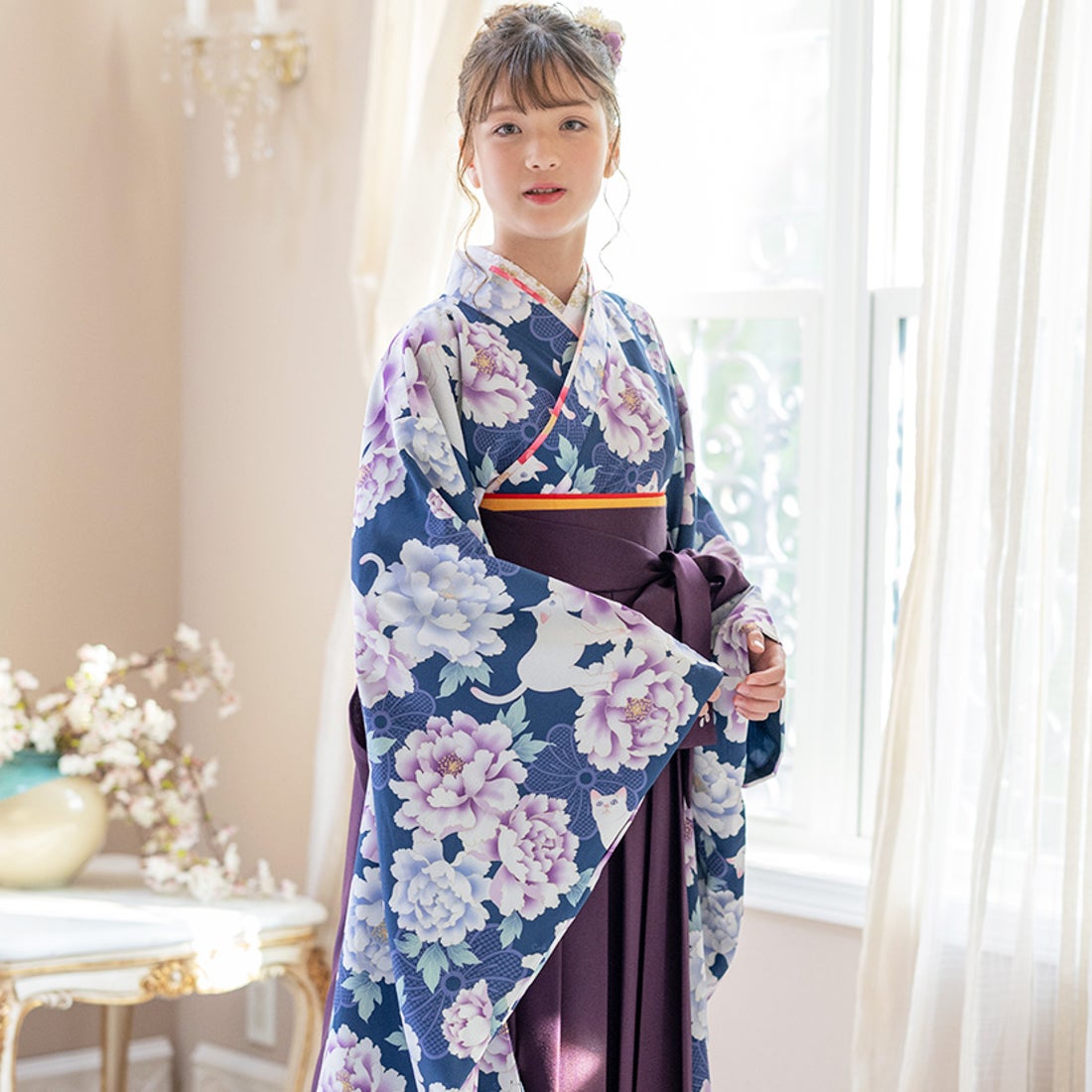 キャサリンコテージ Catherine Cottage 簡単着付けの袴セット （猫と