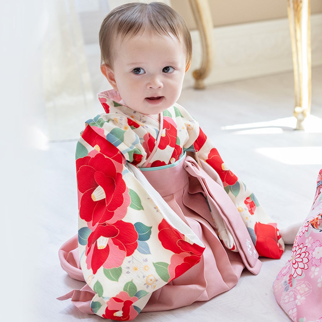 キャサリンコテージ Catherine Cottage ベビー袴ワンピース （椿