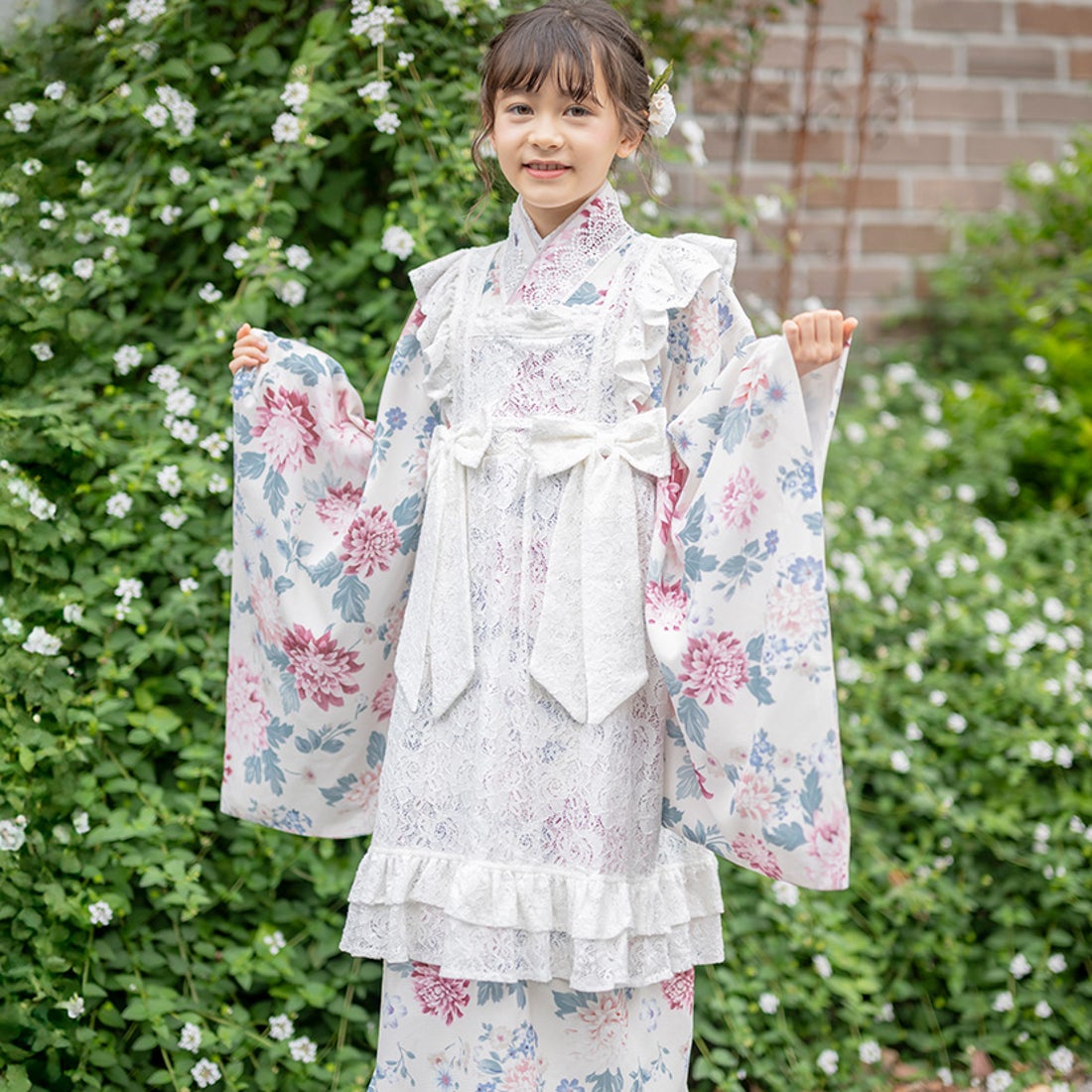 キャサリンコテージ Catherine Cottage レースエプロン着物ワンピース