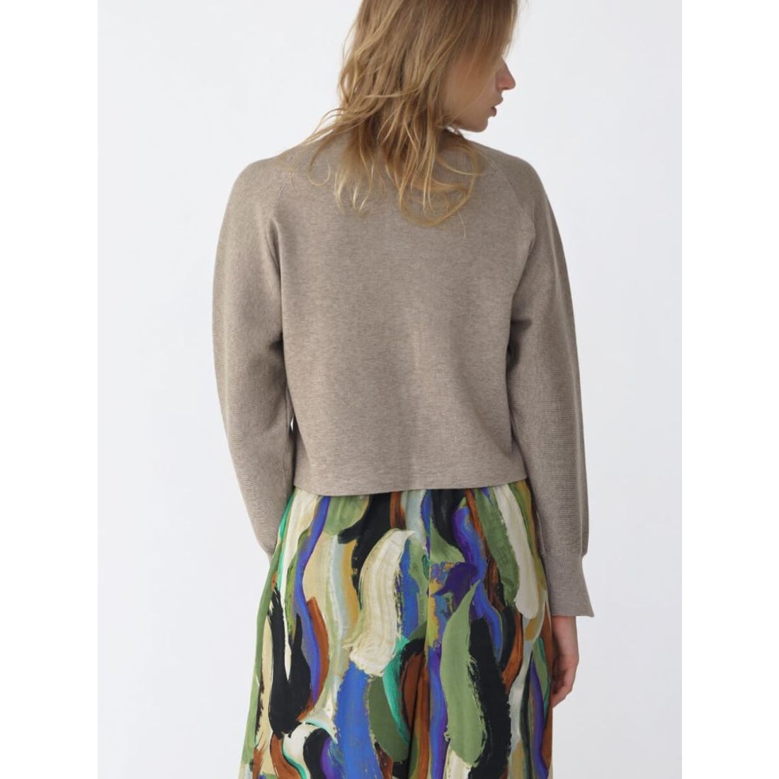 アーガ Aga シェルボタンショートカーディガン （ワインレッド