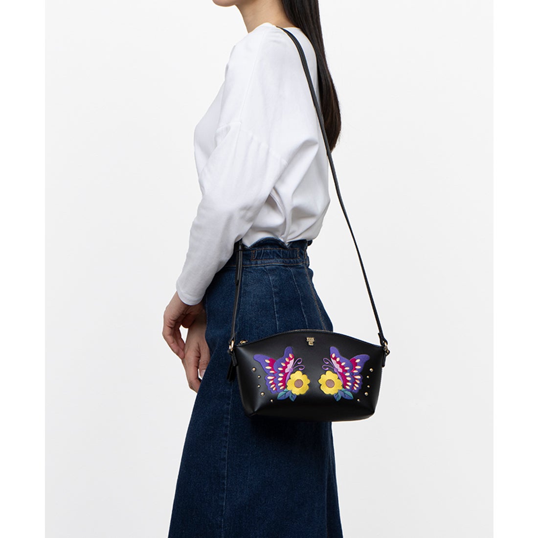 アナスイ ANNA SUI ファミリアアート ショルダーバッグ （クロ） -人気