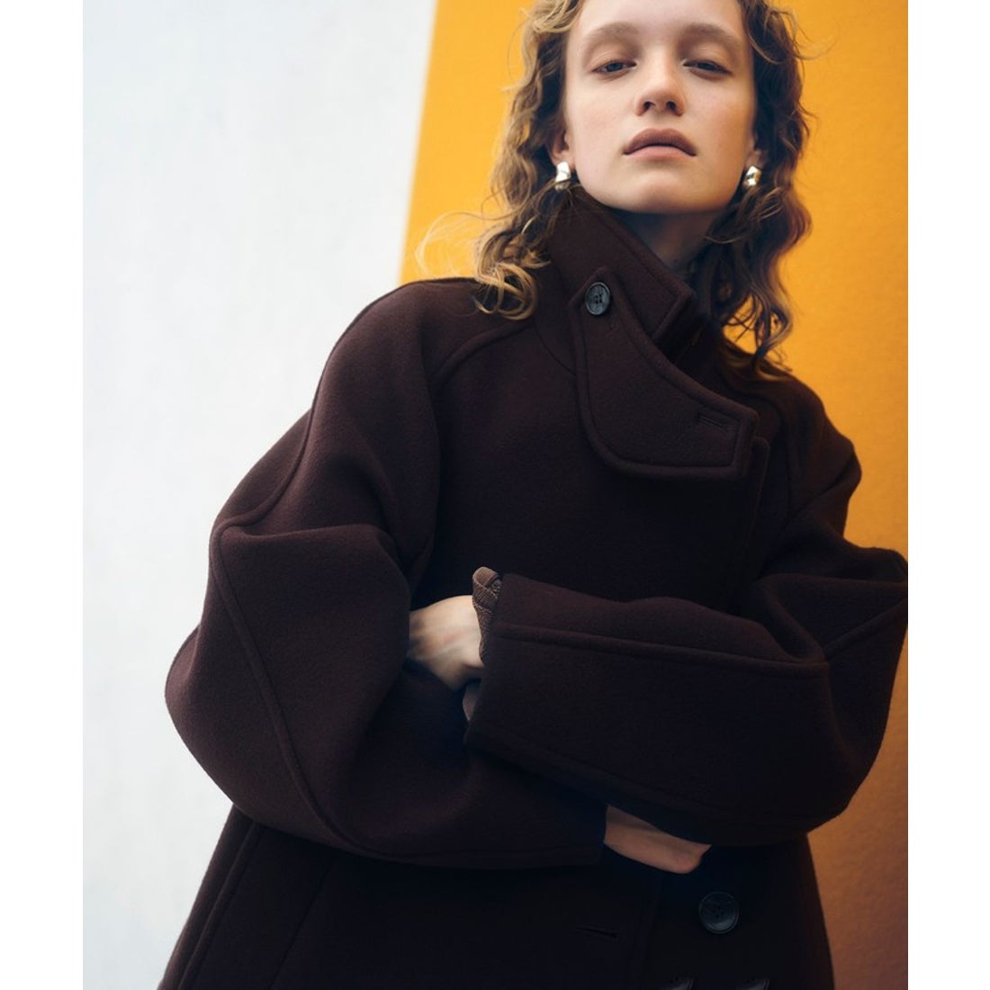 アダム エ ロペ ADAM ET ROPE' ウールボンディングミドルコート