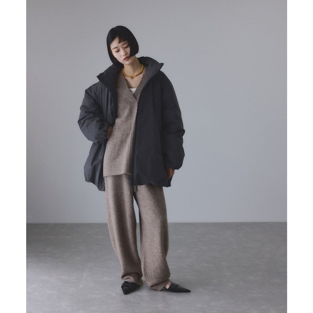 アダム エ ロペ ADAM ET ROPE' 【サステナブル】ウールMIXミドルダウン