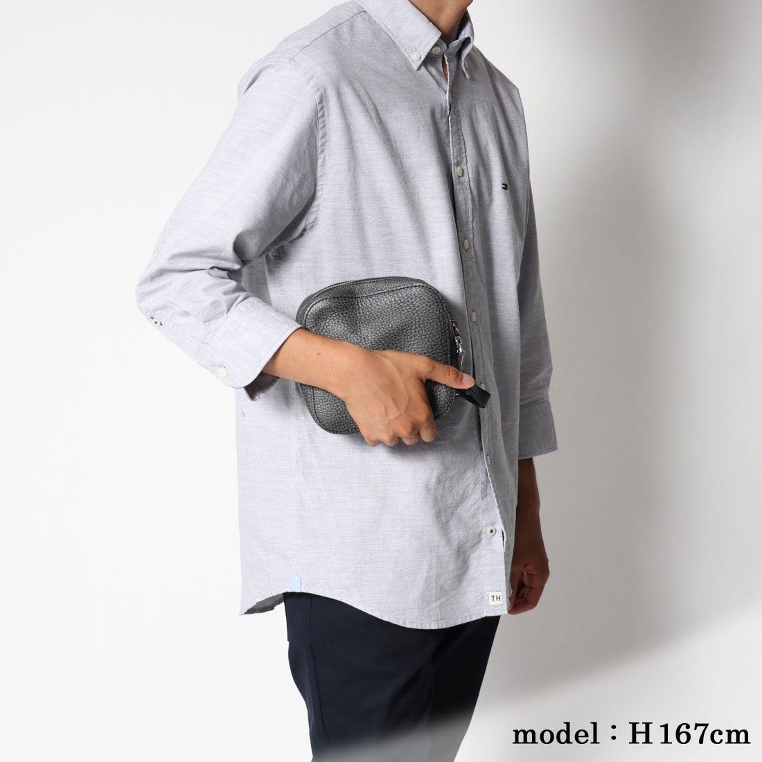 アニアリ aniary グラインドレザー クラッチバッグ （カーキブラウン