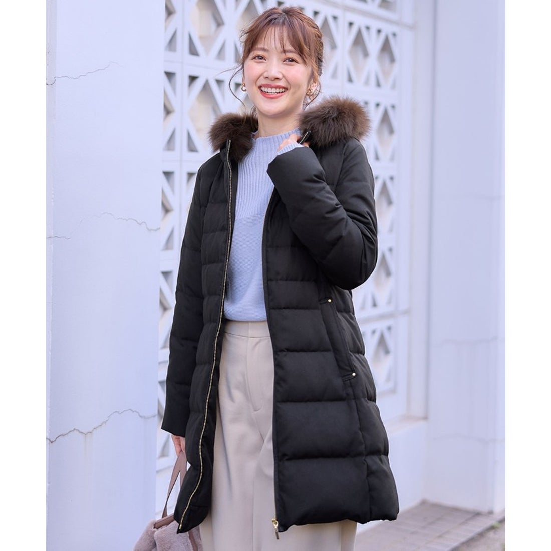 エニィスィス ANY SIS 【洗える】リッチファーフードロング ダウン