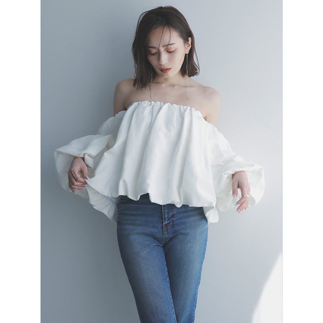 アニュアンス anuans ボリュームバルーントップス （WHITE） -靴