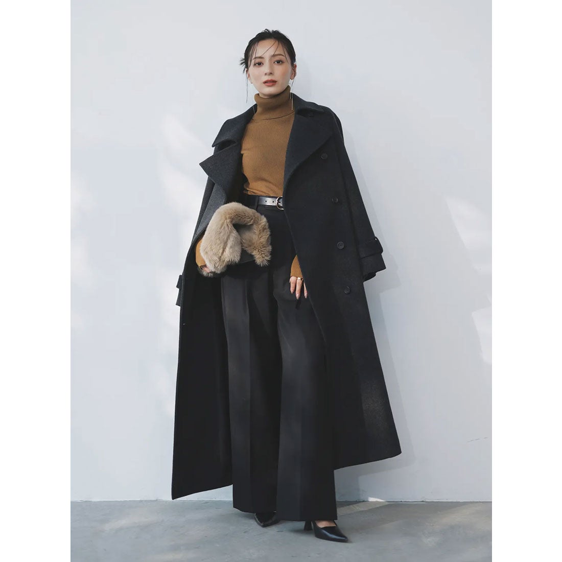 アニュアンス anuans ウールトレンチコート （BLACK） - ファッション