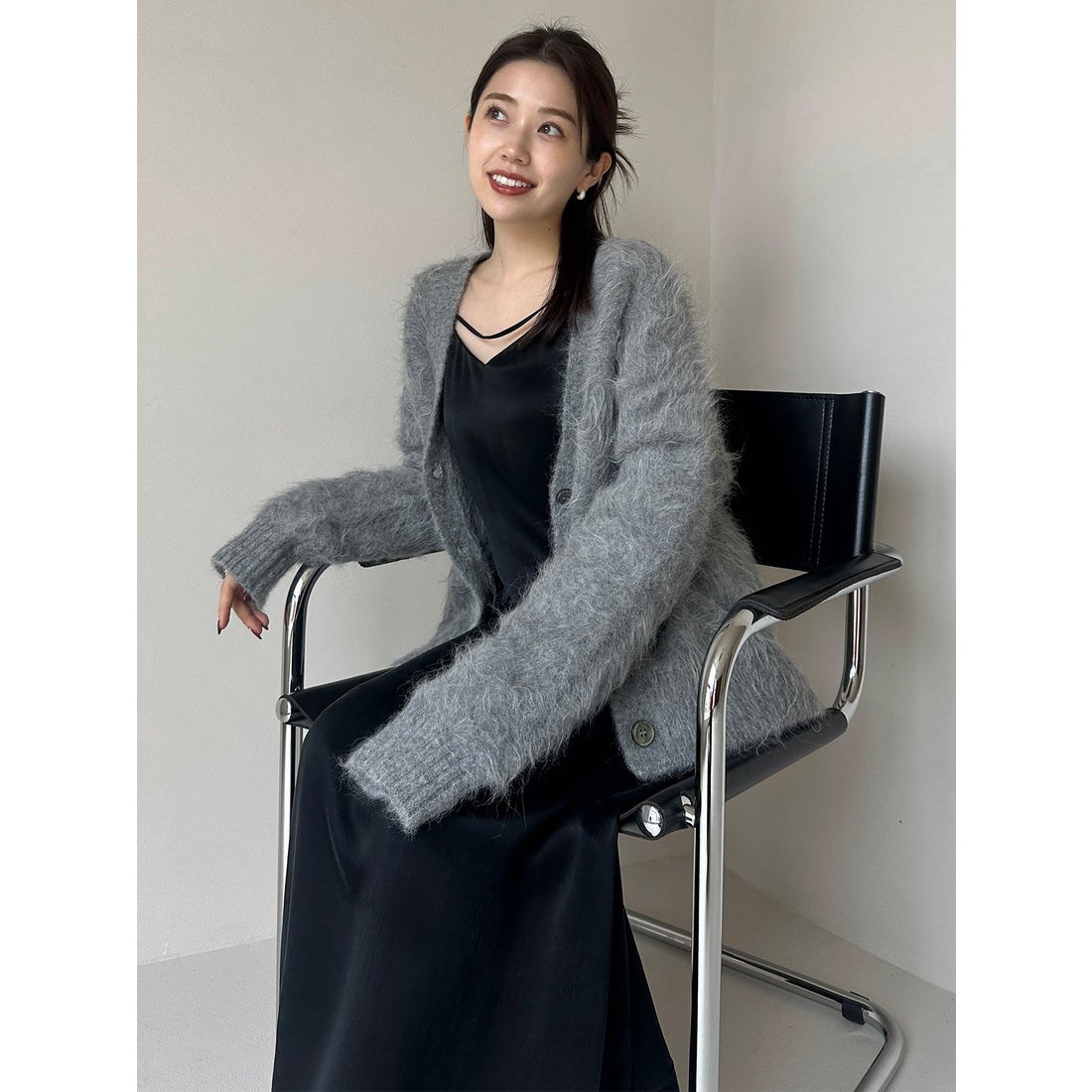 アニュアンス anuans *スーリーアルパカニットカーディガン （GREY
